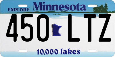 MN license plate 450LTZ