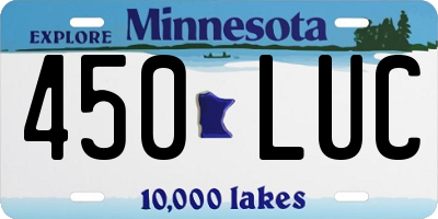 MN license plate 450LUC
