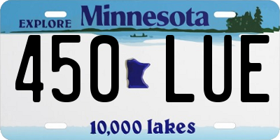 MN license plate 450LUE
