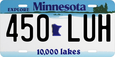 MN license plate 450LUH