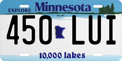 MN license plate 450LUI