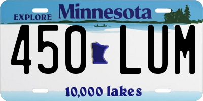 MN license plate 450LUM
