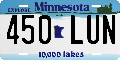MN license plate 450LUN