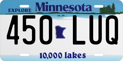 MN license plate 450LUQ