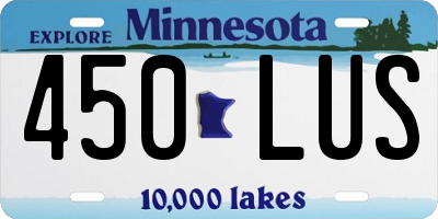 MN license plate 450LUS