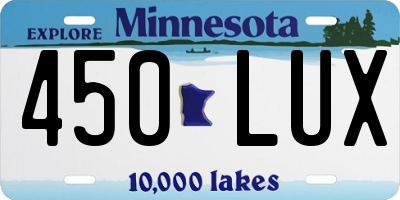 MN license plate 450LUX
