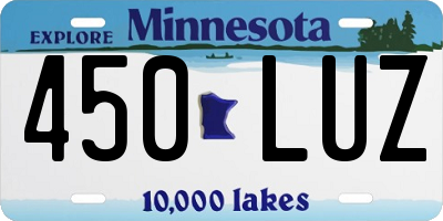 MN license plate 450LUZ