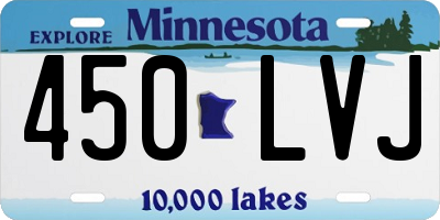 MN license plate 450LVJ