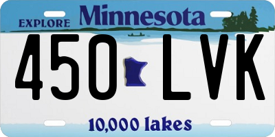 MN license plate 450LVK