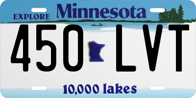 MN license plate 450LVT