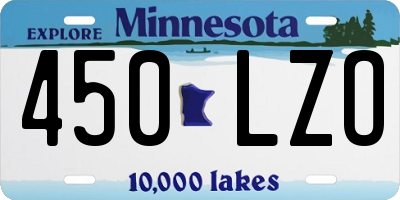 MN license plate 450LZO