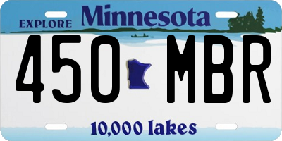 MN license plate 450MBR