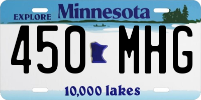 MN license plate 450MHG