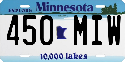 MN license plate 450MIW