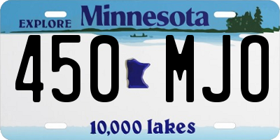 MN license plate 450MJO