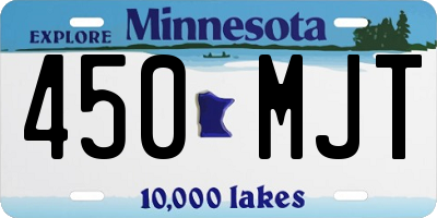 MN license plate 450MJT