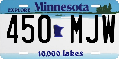 MN license plate 450MJW