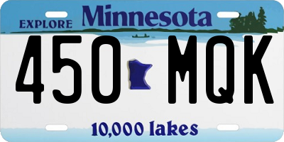 MN license plate 450MQK