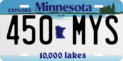 MN license plate 450MYS
