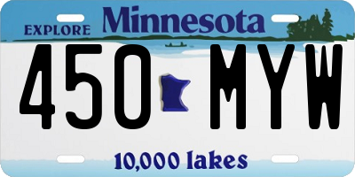 MN license plate 450MYW