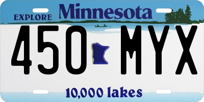 MN license plate 450MYX