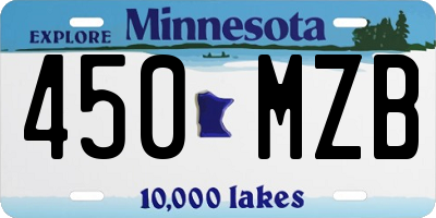 MN license plate 450MZB