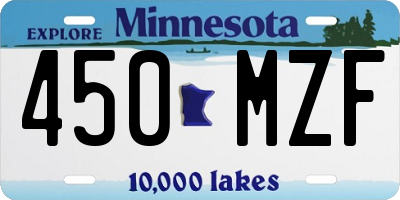 MN license plate 450MZF