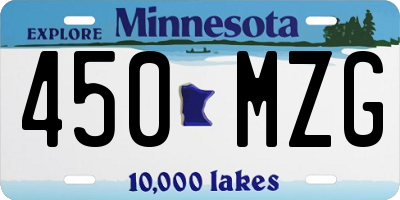 MN license plate 450MZG
