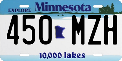 MN license plate 450MZH