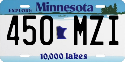 MN license plate 450MZI