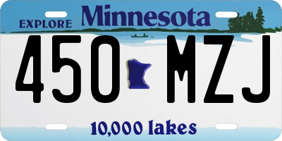 MN license plate 450MZJ