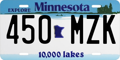 MN license plate 450MZK