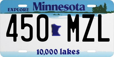 MN license plate 450MZL