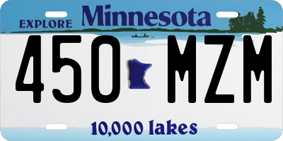 MN license plate 450MZM