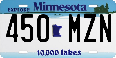 MN license plate 450MZN