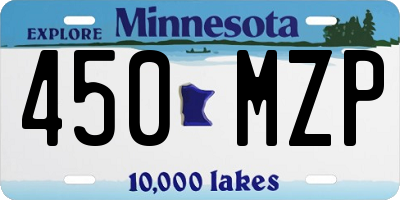 MN license plate 450MZP