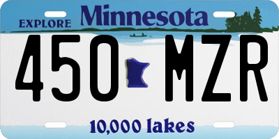 MN license plate 450MZR