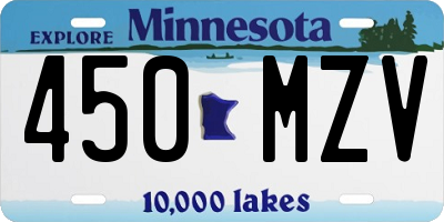 MN license plate 450MZV