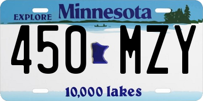 MN license plate 450MZY