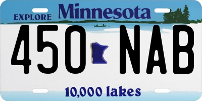 MN license plate 450NAB