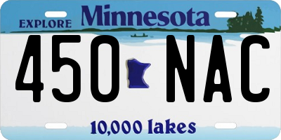 MN license plate 450NAC