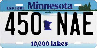 MN license plate 450NAE
