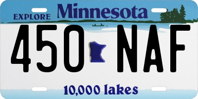 MN license plate 450NAF