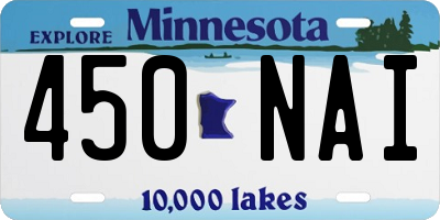 MN license plate 450NAI