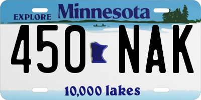 MN license plate 450NAK