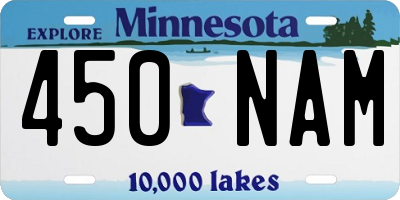 MN license plate 450NAM