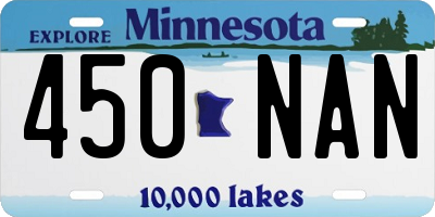 MN license plate 450NAN
