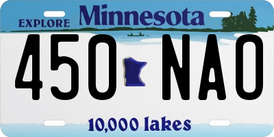 MN license plate 450NAO