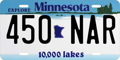 MN license plate 450NAR