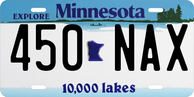 MN license plate 450NAX